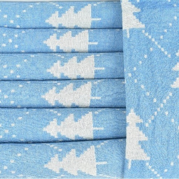 Tree Loom Weave Travel Blanket Scarf Wrap Big Sky BLUE NEW 2 Side Jacquard - Picture 12 of 14